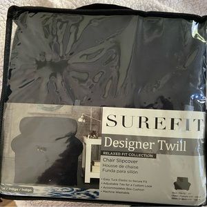 Navy Sure fit Essential Twill Chair Slipcover